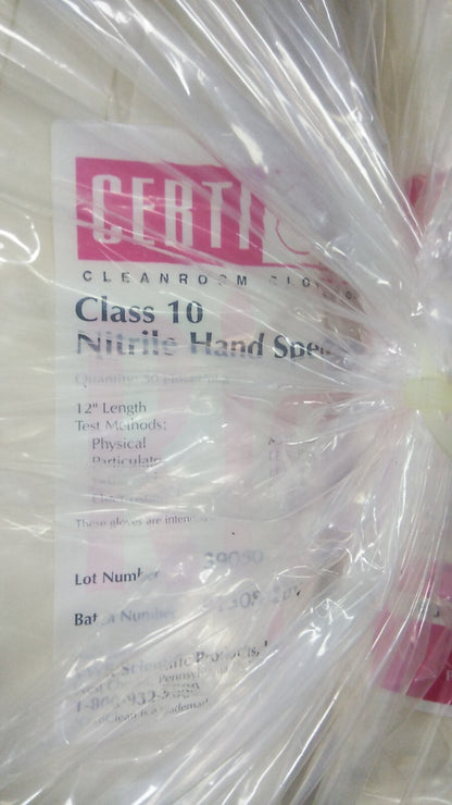 Certiclean 40101-380 Class 10 Nitrile Hand Gloves Size 9 4 pkgs / 200 pair/ case