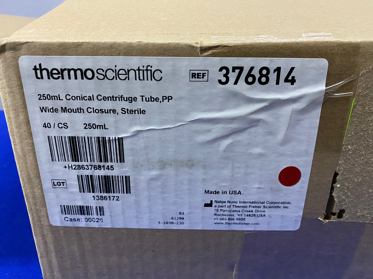 THERMO SCIENTIFIC / NALGE NUNC 250ml PROVETTA CONICA PER CENTRIFUGA - 1 CASSA DA 40 