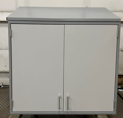 OVERHEAD STORAGE WALL HANGING CABINET CABINET DARK GRAY WITH GRAY SWING DOOR