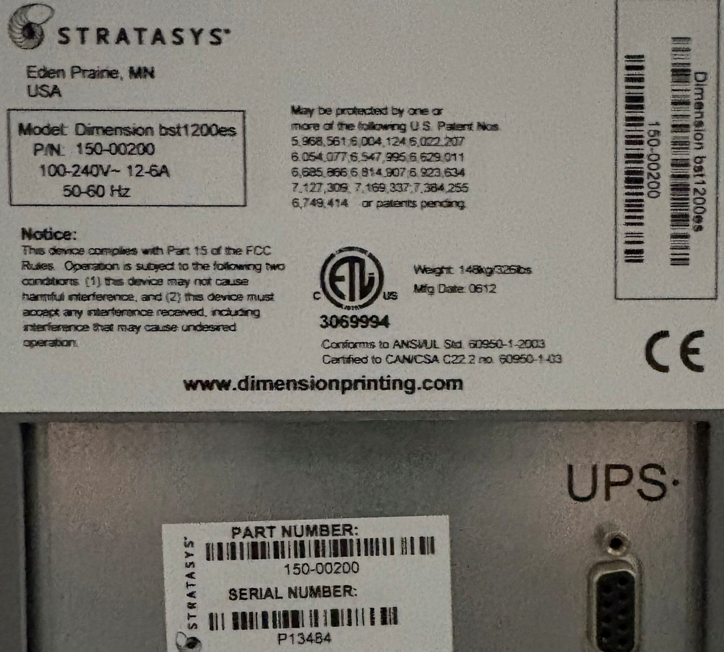 LOT OF 2 PARTS OR REPAIR STRATASYS DIMENSION SST 1200es INDUSTRIAL 3D PRINTER