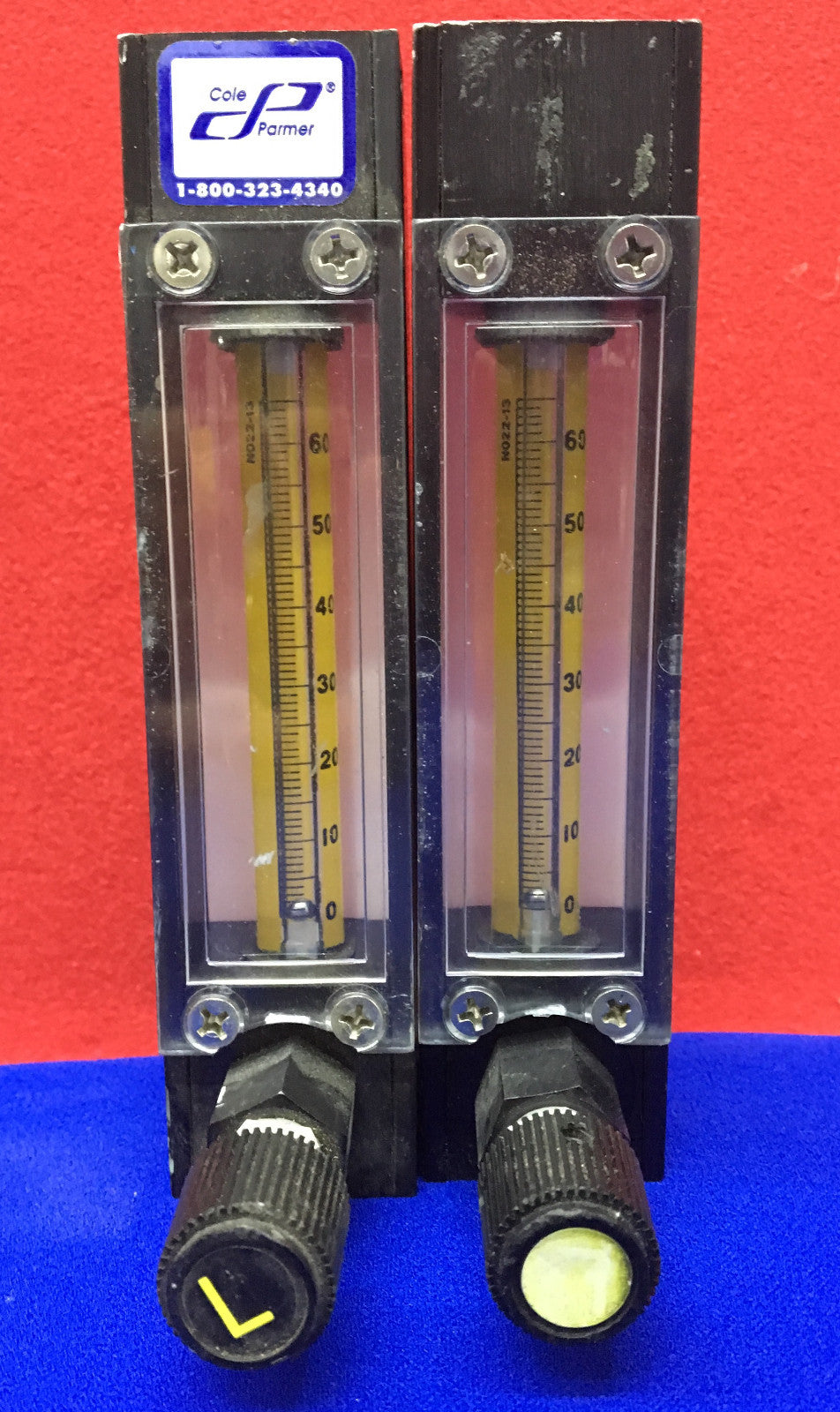 Menge: 2 – Cole-Parmer 65 mm Durchflussmesser, korreliert