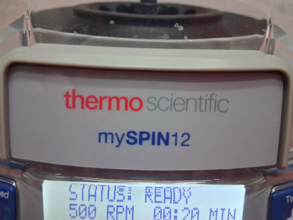 THERMO SCIENTIFIC MYSPIN12 MINI CENTRIFUGE MAX SPEED 12500 RPM MAX 30 MIN TIMER
