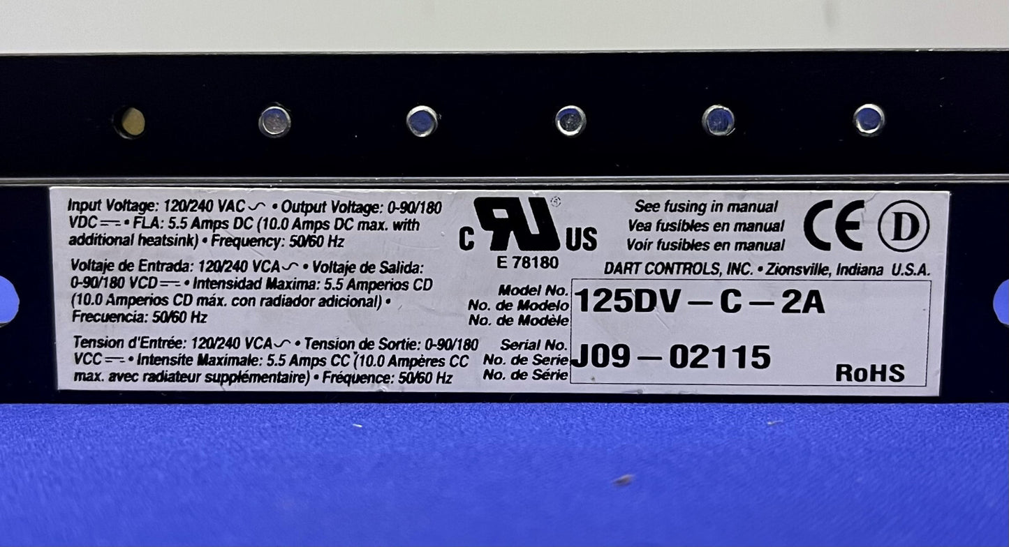 DART CONTROLS 125DV-C-2A LOT VAN 2 - ONDERDELEN/REPARATIE