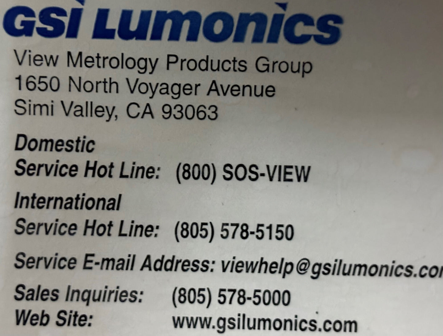 VIEW ENGINEERING VE 612 VOYAGER 1000 COORDINATE MEASURING MACHINE - PARTS/REPAIR