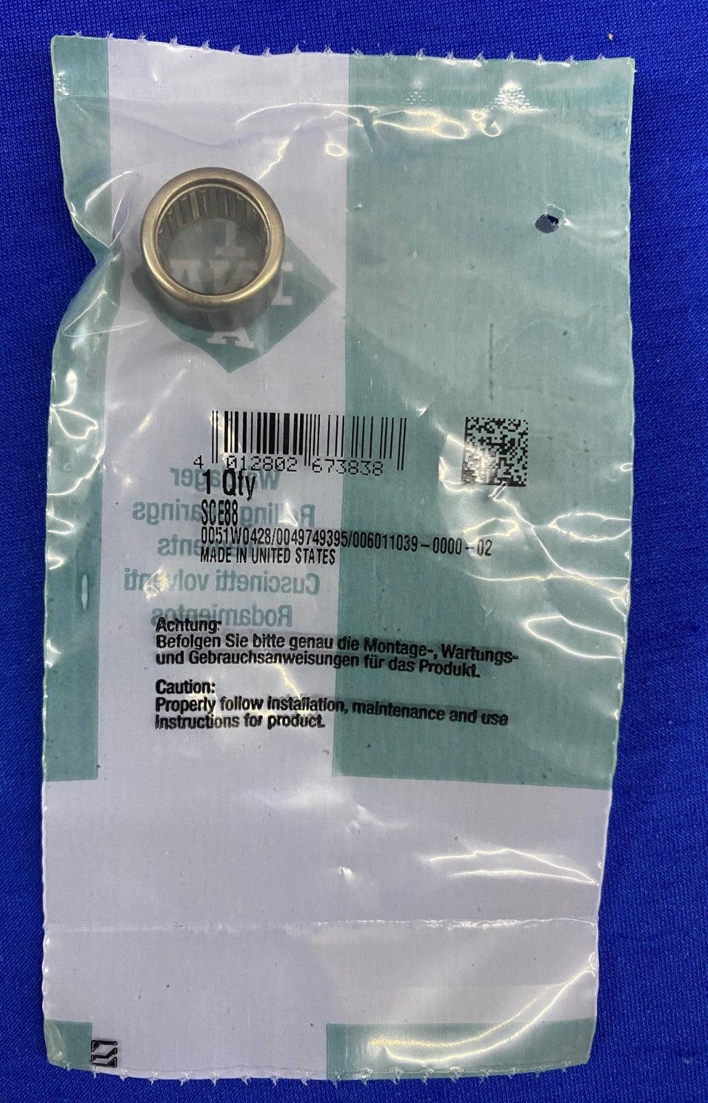 INA SCE88 NEEDLE ROLLER BEARING - 1 LOT QTY 4