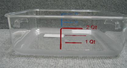 Qté de 2 - RUBBERMAID 6302CLE 6302 Contenants carrés peu encombrants 2 pintes 