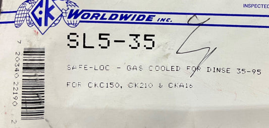 CK Worldwide Safe-Loc SL5-35 raffreddato a gas WELD per Dinse 35-95 CKC150 CK150,CKA16