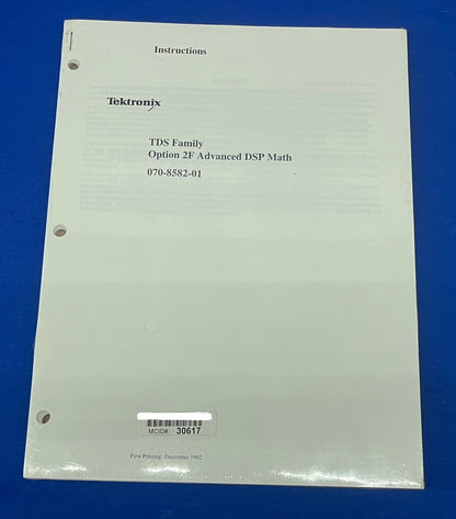 TEKTRONIX TDS ファミリー オプション 2F 高度 DSP 演算命令 070-8582-01 
