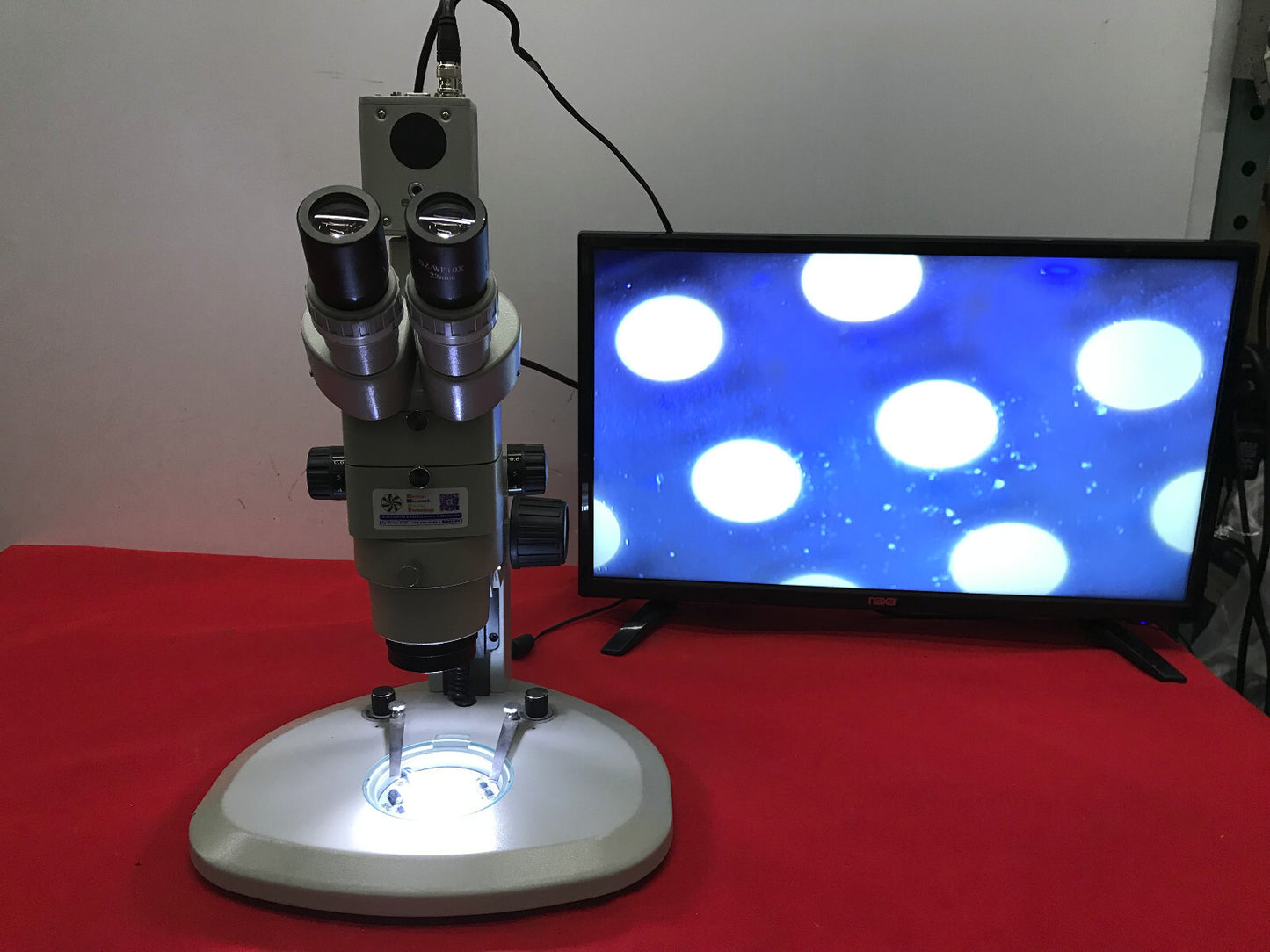 MMBT 50X Trinocular Video Microscope LED Top and Backlighting SZ-WF10X Eyepieces