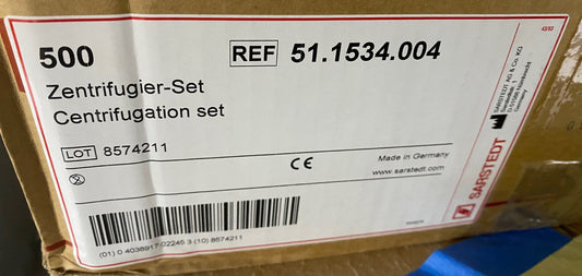 SARSTEDT 51.1534.004 SALIVETTE W/ NO SWAB CENTRIFUGATION SET- QTY 2 BOXES
