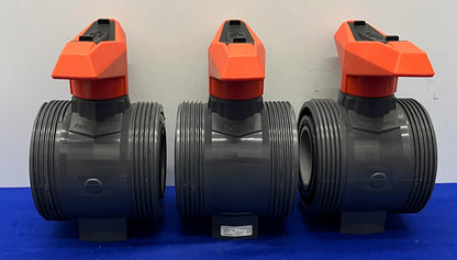 GEORG FISCHER +GF+ TYP 546 2” DN50 PVC-U FPM PN16 BALL VALVE - 1 LOT QTY 3