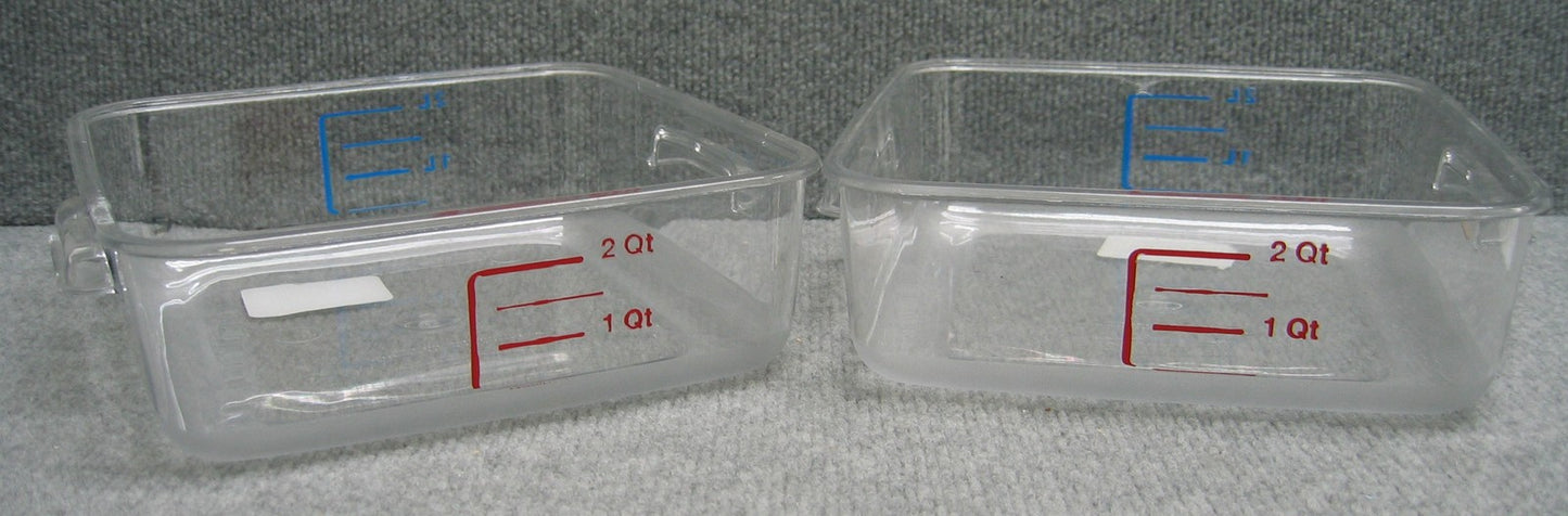 Qté de 2 - RUBBERMAID 6302CLE 6302 Contenants carrés peu encombrants 2 pintes 