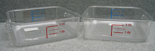 AANTAL VAN 2 - RUBBERMAID 6302CLE 6302 SPACESAVER VIERKANTE CONTAINERS 2QT 