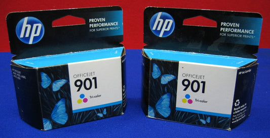 Qté 2 - Cartouche d'encre tricolore HP / HEWLETT PACKARD 901 / CC656AN OPTION 140 