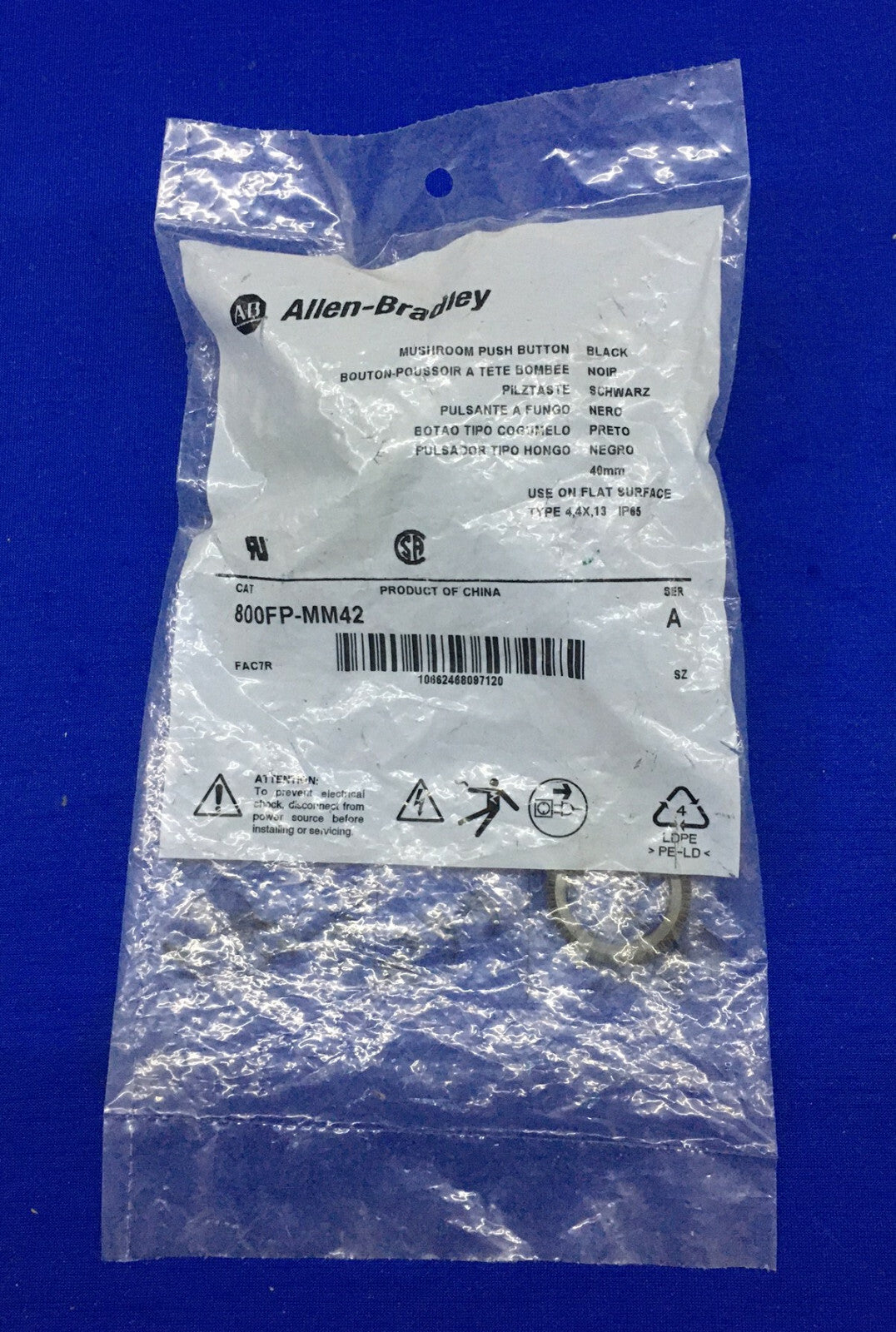 Allen-Bradley / Allen Bradley / AB 800FP-MM42 / 800FPMM42 PULSANTE A FUNGO