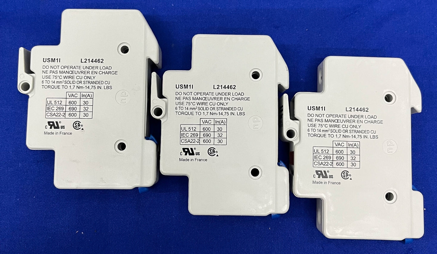 PORTAFUSIBILE FERRAZ SHAWMUT ULTRASAFE™ USM1l L214462 600V 30A UL - 1 LOTTO QTY 3 