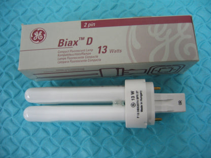 BOMBILLA FLUORESCENTE GE BIAX D DE 13 VATIOS, BASE GX23-2, 2 PINES, F13DBX23TH/SPX27