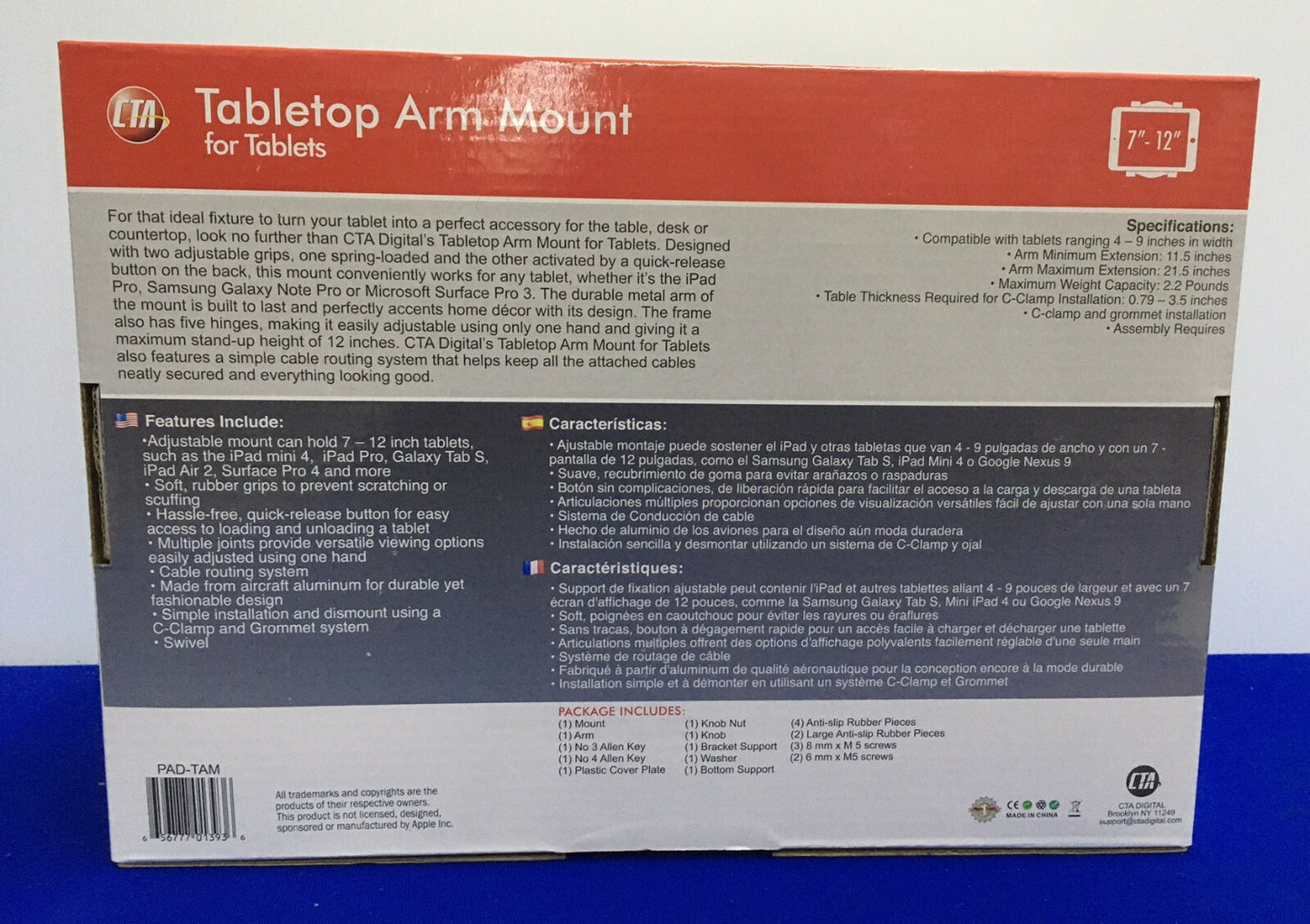 CTA デジタル 48XL82 タブレット テーブルトップ アーム マウント グレー