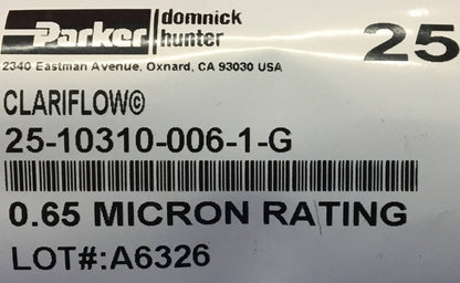 PARKER DOMNICK HUNTER 25-10310-006-1-G PLEATED MEMBRANE FILTER CARTRIDGE