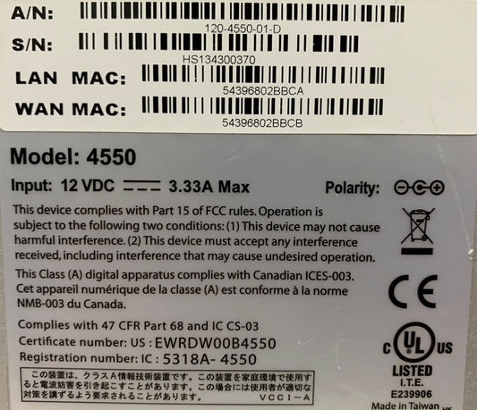 Edgewater Network 4550 Series 120-4550-01-D