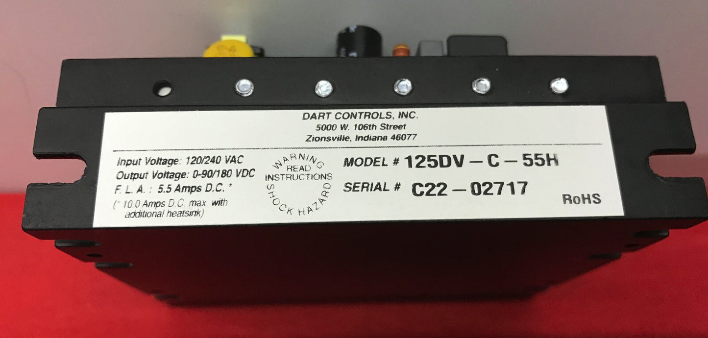 DART CONTROLS 125DV-C-55H DC SPEED CONTROL DRIVE VARIABLE SPEED CONTROL 120/240