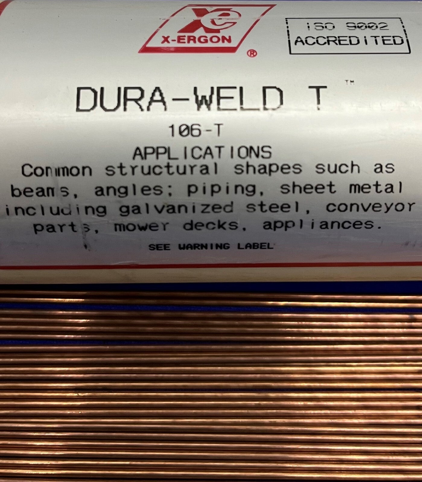 VARILLA DE SOLDADURA X-ERGON DURA-WELD T ™ 106-T / 200-7-106T - CANTIDAD 269 VARILLAS 