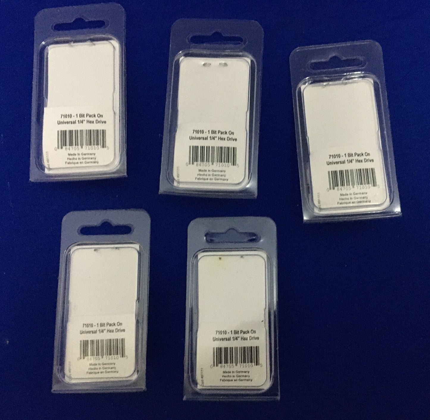 1 LOT DE 5 - WIHA 71010-1 PACK D'EMBOUTS SUR UNIVERSEL 1/4" HEX DRIVE 4,5 FENTE