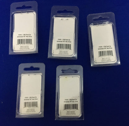 1 LOT DE 5 - WIHA 71010-1 PACK D'EMBOUTS SUR UNIVERSEL 1/4" HEX DRIVE 4,5 FENTE