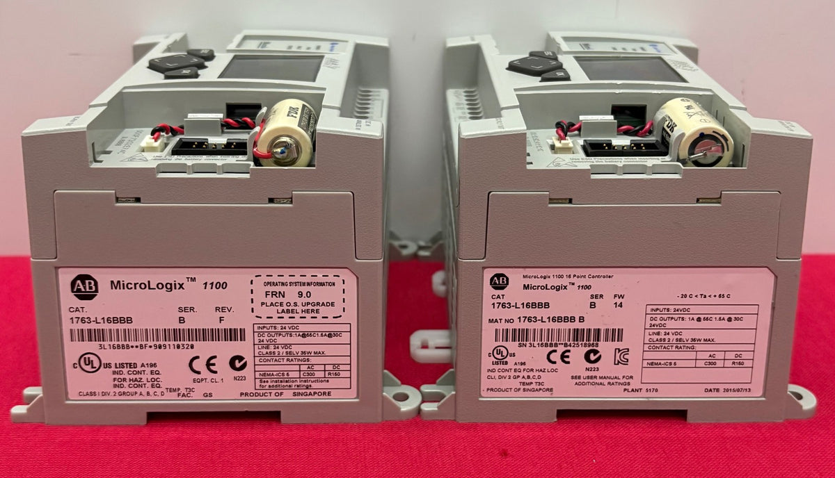 For Parts Repair LOT OF 2 AB ALLEN BRADEY 1763-L16BBB SER.B MICROLOGIX 1100 16PT