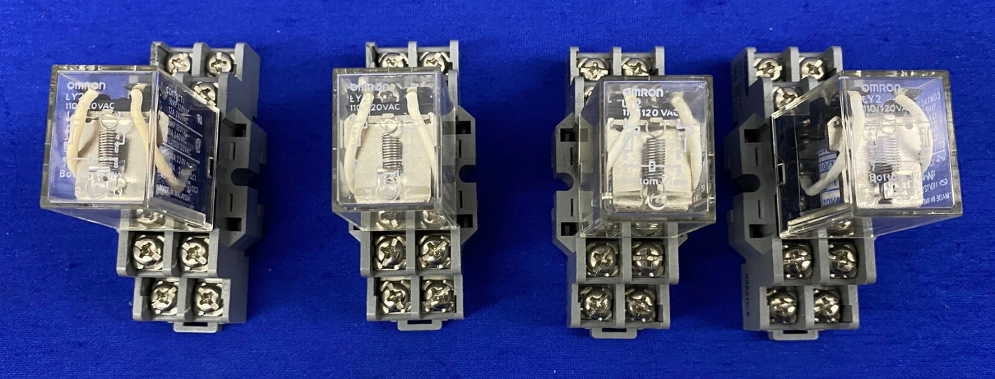 Relais Omron Ly2 avec prises de relais Dayton 2A582E - 1 lot de 4 