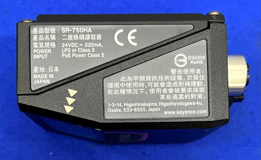 KEYENCE SR-750HA BARCODE SCANNER LEZER ETHERNET-COMPATIBEL 2D 24VDC