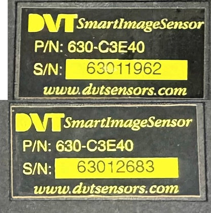 DVT SMARTIMAGE SENSOR SERIES 600 630-C3E40 w/ INFINITY 68mm/0.66x - 1 LOT QTY 2