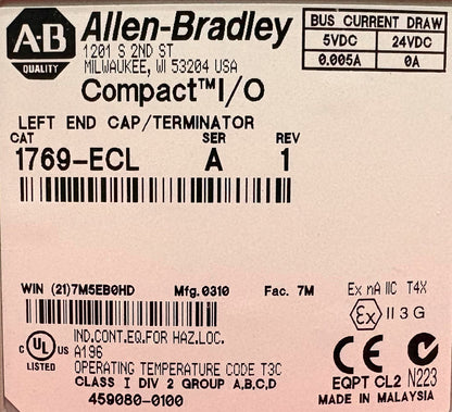 ALLEN BRADLEY 1769-ECL SERA,1769-PA2 SERA ,1769-OB16 SERB,QTY 2 - 1769-IQ16 SERA