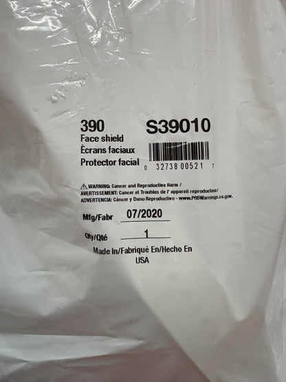 SELLSTROM 390 SERIES UNCOATED FACE SHIELD & HEADGEAR S39010   QTY 10