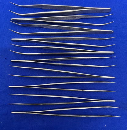 PINZAS AVEN 7-SA CURVAS DE PUNTA SUPERFINA DE 4 3/4” DE ACERO INOXIDABLE - 1 LOTE CANTIDAD 10