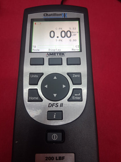 Chatillon DFS2-200 Digital Force Gauge 200 lb -/ 100 kg Load Cell DFSII AMTEK