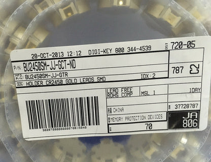 70 個入り 1 パッケージ - DIGI-KEY MPD メモリ保護 BU2450SM-JJ-GCT-ND バッテリー ホルダー