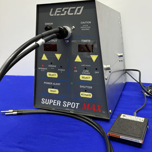 SISTEMA DE CURADO UV LESCO SUPER SPOT MAX HP VSM3001 CON INTERRUPTOR DE PEDAL Y GUÍA DE LUZ 