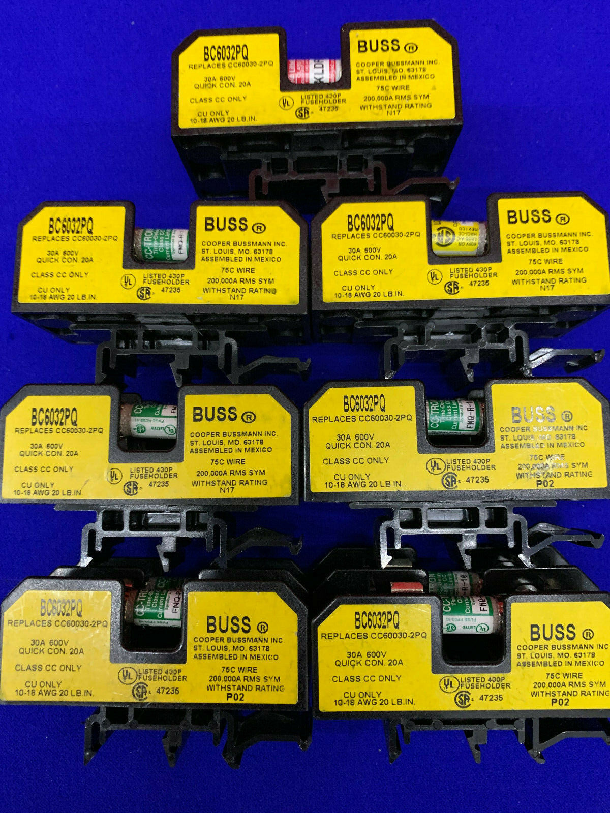 QTY 7 - PORTAFUSIBILI BUSS / COOPER BUSSMANN BC6032PQ