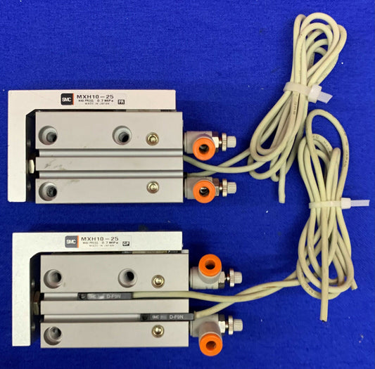 Lot of 2 SMC MXH10-25 Compact Slide Table w/ SMC D-F9N Sensor