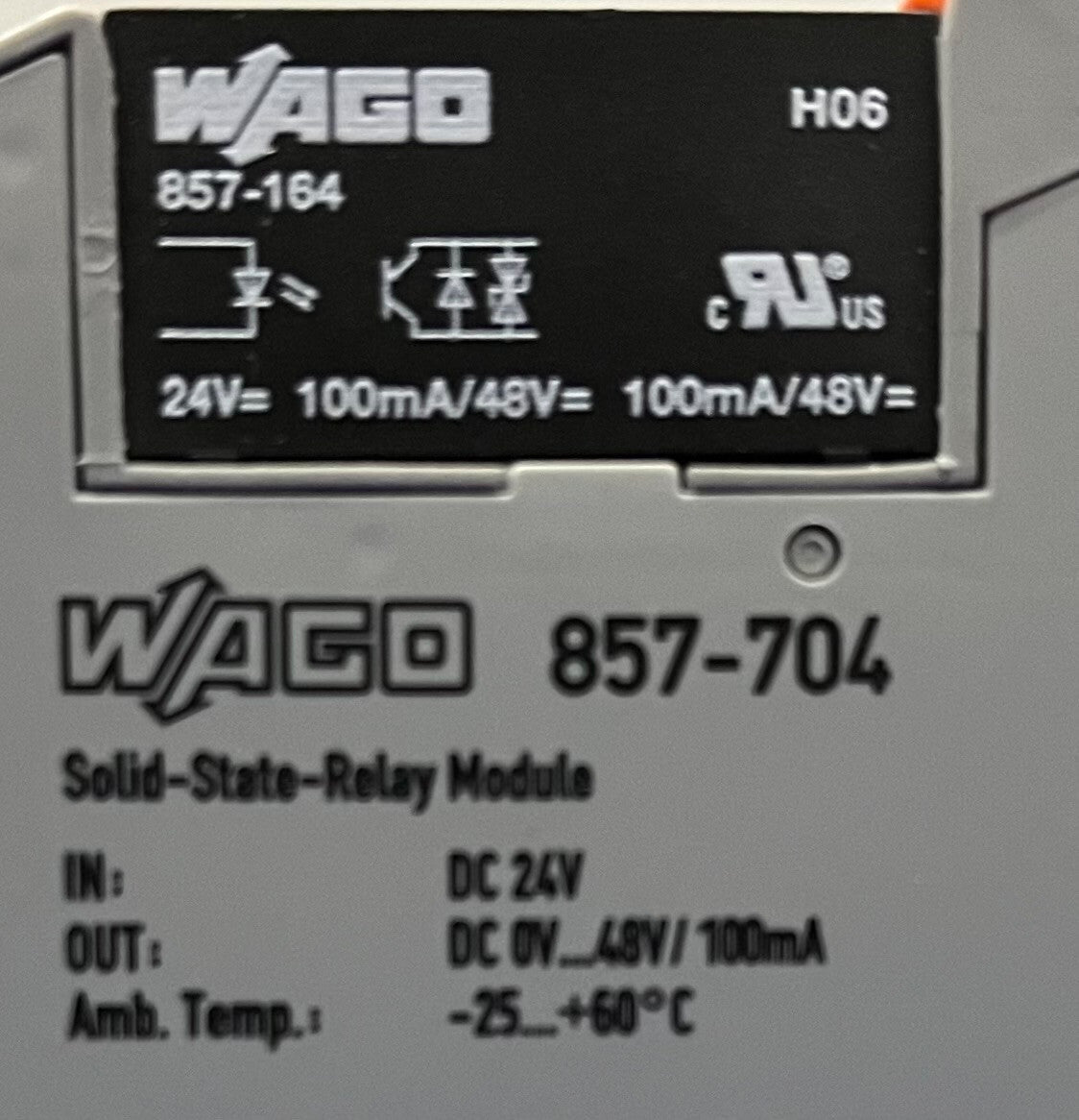 Module relais statique WAGO 857-704 avec relais statique 857-164 - 1 lot Qté 50