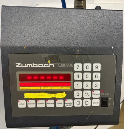 ZUMBACH LASER MEASUREMENT UNIT ODAC 16J HEAD & USYS 10 DISPLAY INTERFACE - PARTS