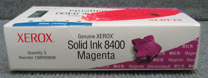 XEROX PHASER 8400 / 108R00606, PAQUETE ORIGINAL SIN ABRIR INCLUYE 3 BARRAS DE INYECCIÓN DE TINTA