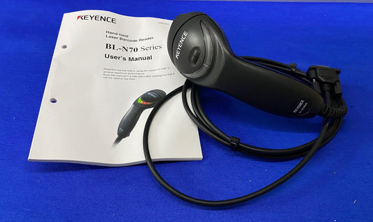KEYENCE BL-N70 SERIES BL-N70RKE HAND-HELD LASER BARCODE READER WITH MANUAL