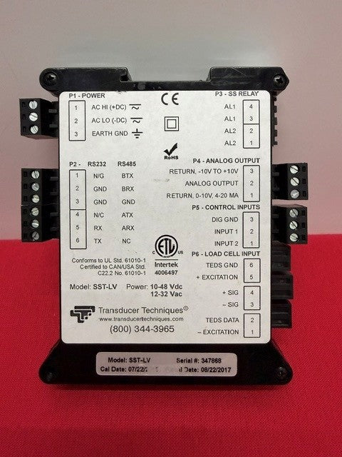 TRANSDUER TECHNIQUES SST-LV Plug & Play Smart Load Cell Transmitter