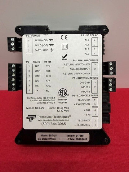 TRANSDUER TECHNIQUES SST-LV Plug & Play Smart Load Cell Transmitter