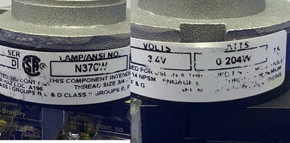 Allen Bradley 800H-QPTH2M SER D LED PILOT LIGHT HAZ LOC PUSH BUTTON & 800TC-N374