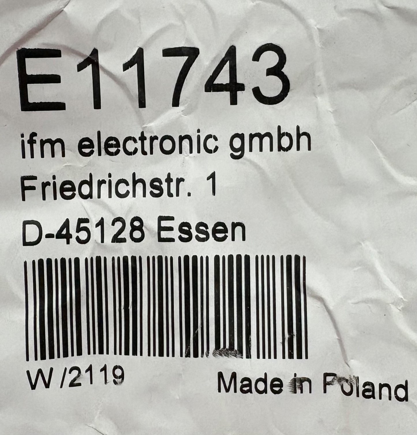 IFM E11743 CONNECTION CABLE 1Xm23 STRAIGHT SOCKET ADOGK190MSS0010H19