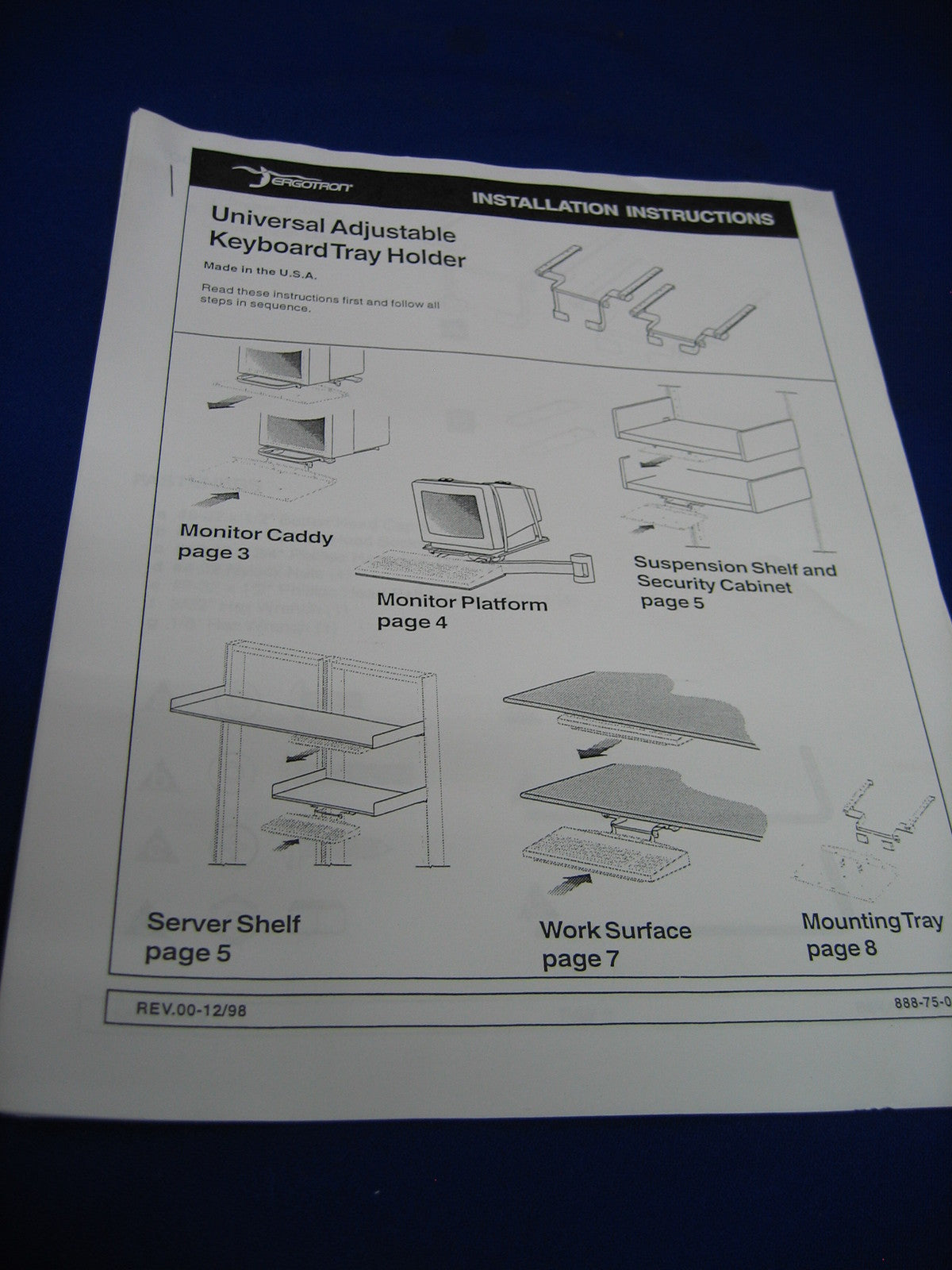 SOPORTE PARA BANDEJA DE TECLADO UNIVERSAL AJUSTABLE MODELO 75-054-009-01 DE ERGOTRON