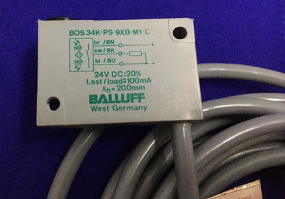 BALLUFF BOS-34K-PS-9-XB-M1-C3 10' CORD PHOTOELECTRIC SENSOR